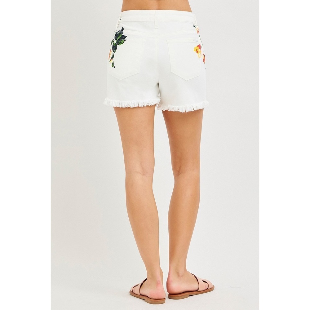 RISEN Tummy Control High Rise‎ Flower Printed Shorts - Small - Picture 4 of 8